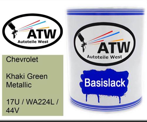 Chevrolet, Khaki Green Metallic, 17U / WA224L / 44V: 1L Lackdose, von ATW Autoteile West.